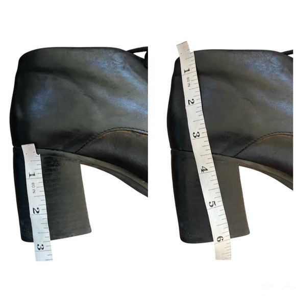 Etienne Aigner Black Cottagecore Granny Leather Lace-Up Ankle Boots Womens 7 M - Picture 8 of 10
